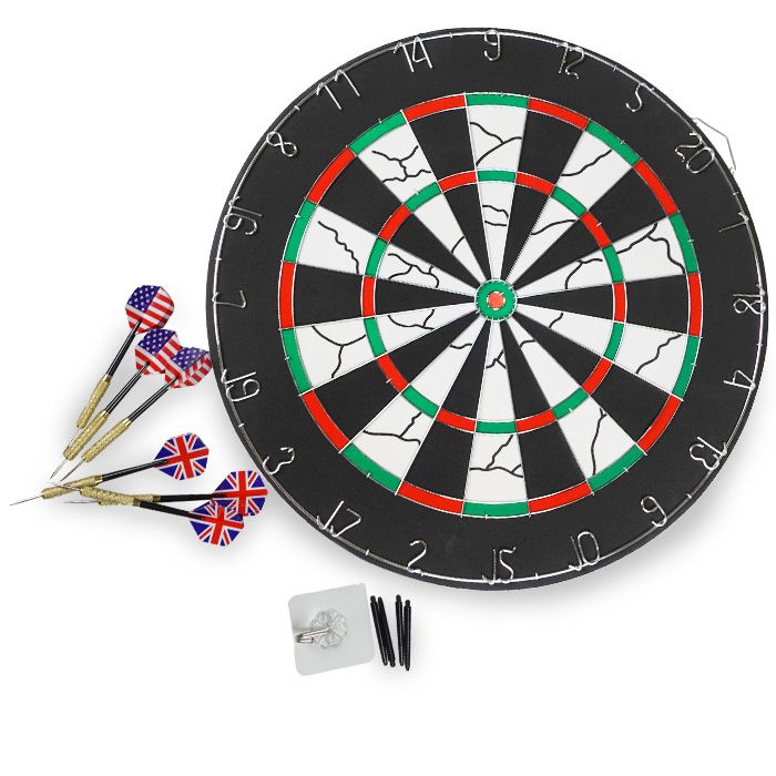 Dartskive sett inklusive 6x dartpilar 