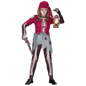 Skelet pirat jentekostyme til barn