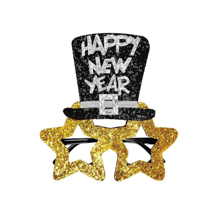 Nyttårs gullstjernebriller happy new year