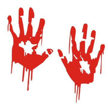 Blodige hender halloween klistremerke