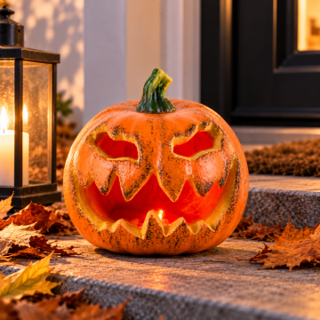 Blinkende halloween-gresskar - Ø 16 cm