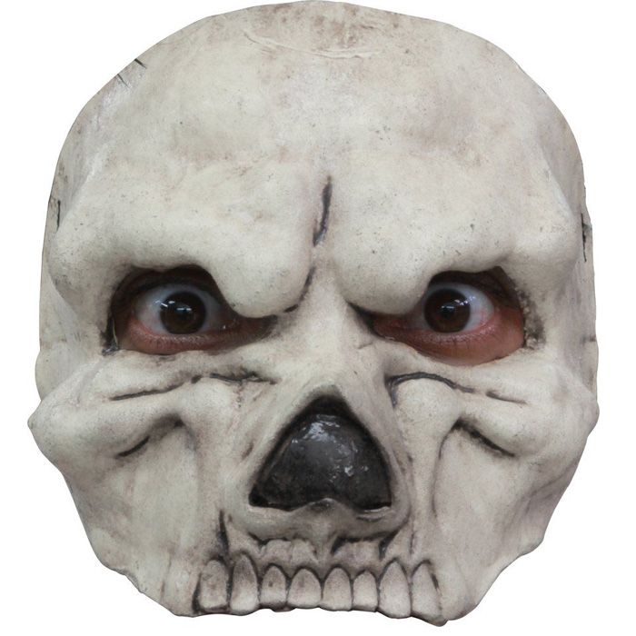 Uhyggelig kvit halvskjelettmaske