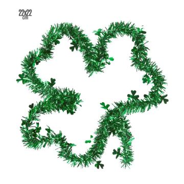 Grønn St. Patricks Day kløverforma falske granpynt - 22x22 cm