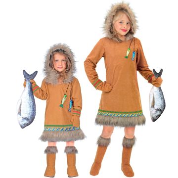 Eskimo kostyme for jenter - 3 deler