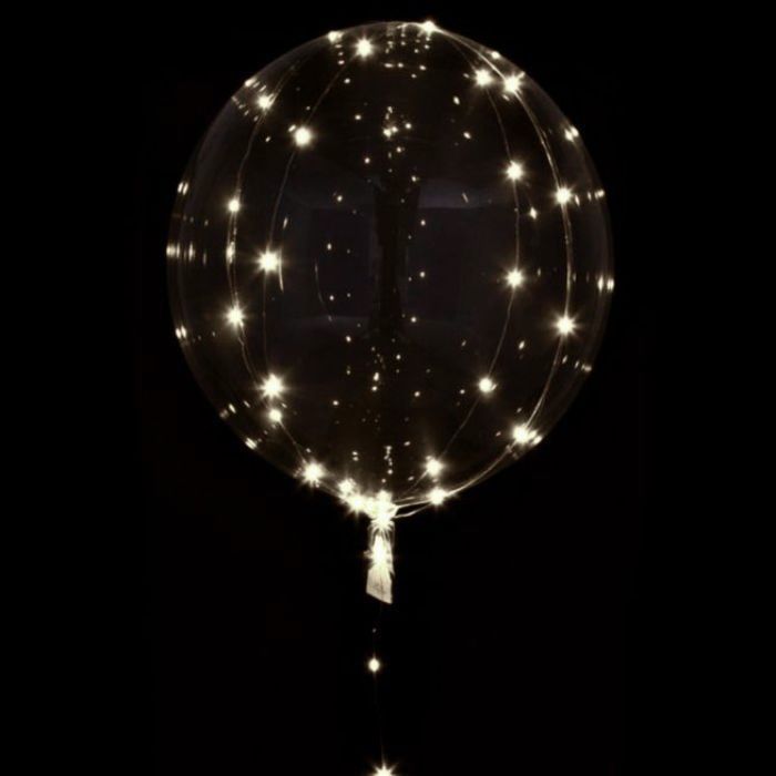 LED ballong kvit lyskjede 75 cm 5 m 