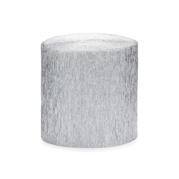 Sølv Crepe Streamer 4x - 10 meter