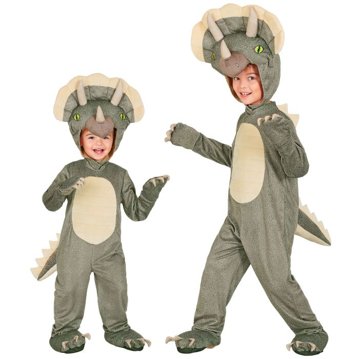 TRICERATOPS (jumpsuit, hette maske) Grå