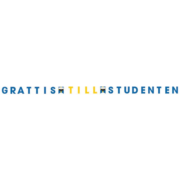 Studentbanner "Gratulera til studenten" - 284 x 12 cm 