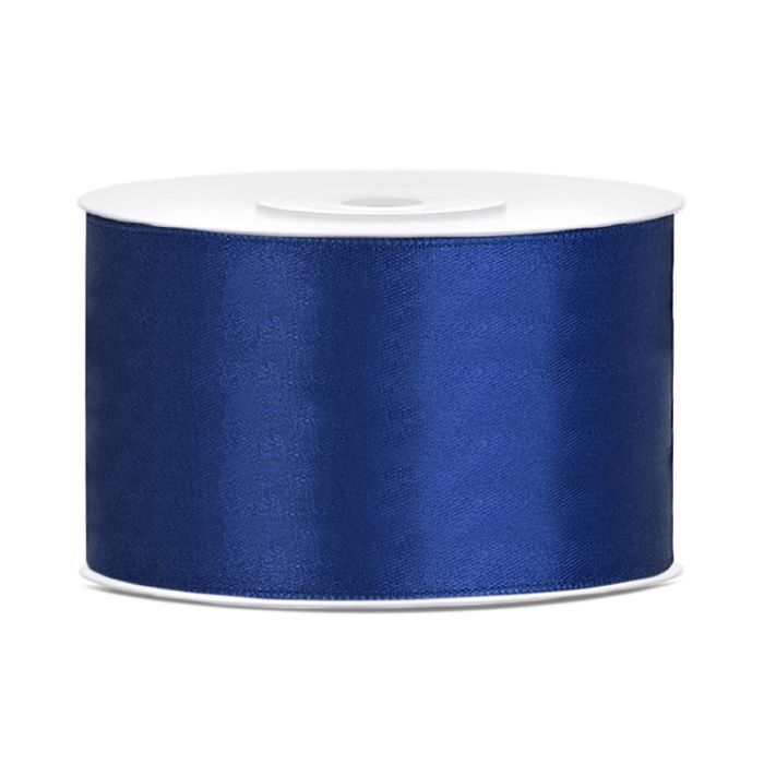 Mørkeblått satinbånd - 38 mm x 25 m
