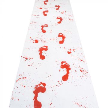 Blodig teppe med fotspor - 450x60 cm 