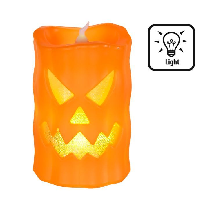 Halloween LED graskarlys - 10x6 cm