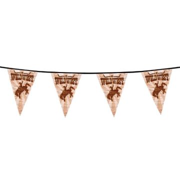 Cowboy vill vesten plast vimpelgirland - 6 m