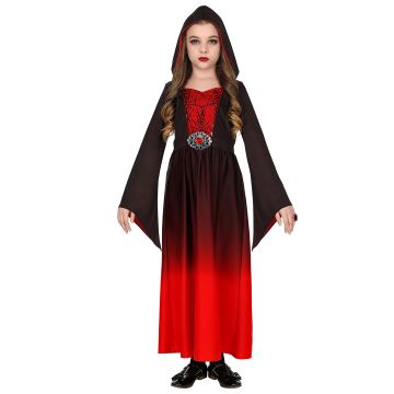 Gothic Lady kostyme i rød til jenter
