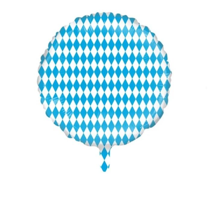 Oktoberfest folieballong i kvit og blå - Ø45 cm 