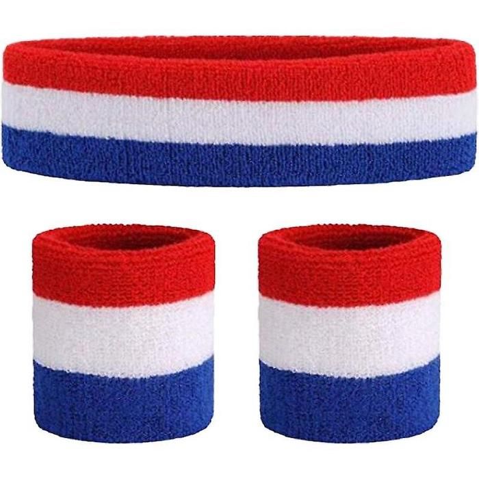 Svetteband sett Holland rød, hvit og blå