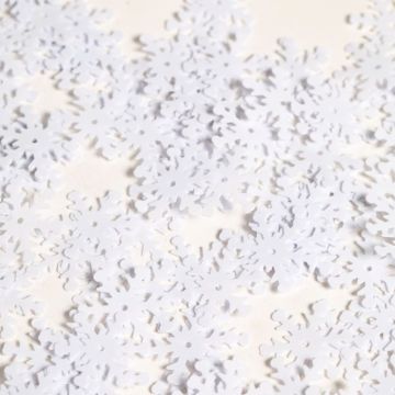 Kvite snøfnugg bordkonfetti - 14 g