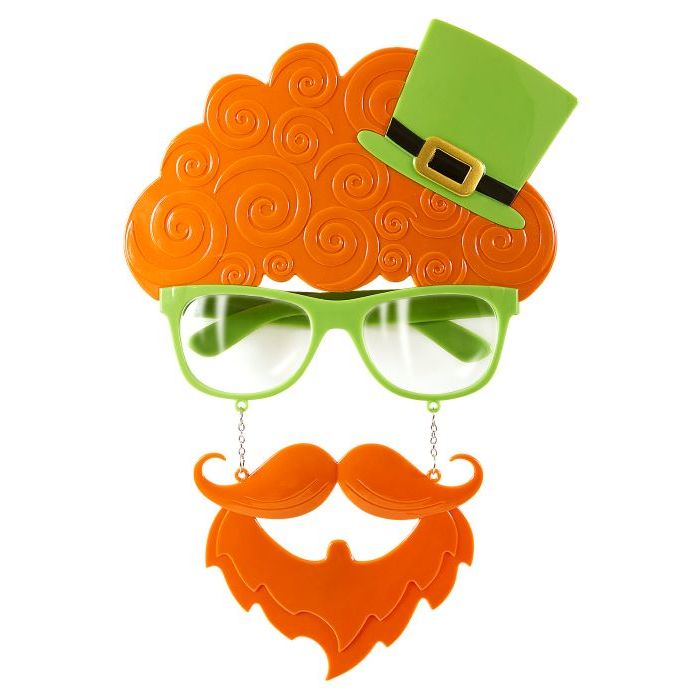 St. Patricks Day briller med skjegg og høg hatt