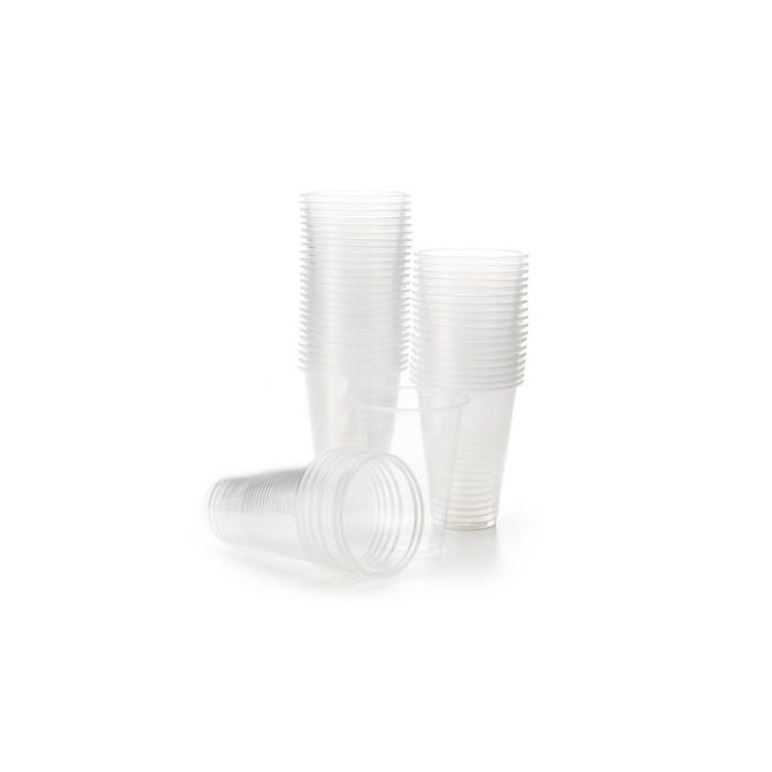 0,3 liter plastikkrus 50x gjennomskinleg ølkrus