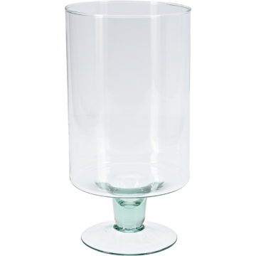 Transparent vase av resirkulert glas 18x33 cm