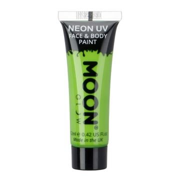 Intens neon UV ansikts- og kroppsmaling 12 ml Moon Creations grøn