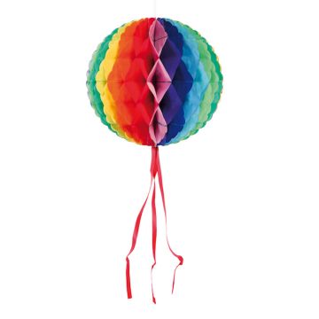 Regnbue multifarga rund honeycomb 3x - 30 cm