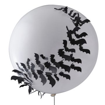 Stor Flagermus Ballong Kvit - 32 cm