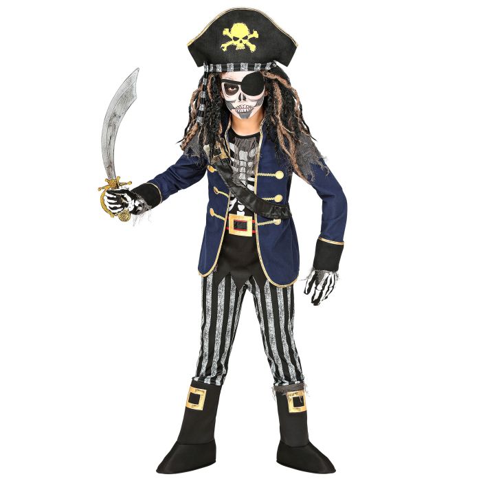 Skeletpirat kaptein kostyme for gutter