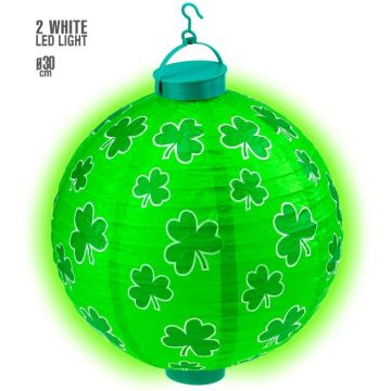 St. Patricks LED-Lanterne med Klover - Ø 30 CM