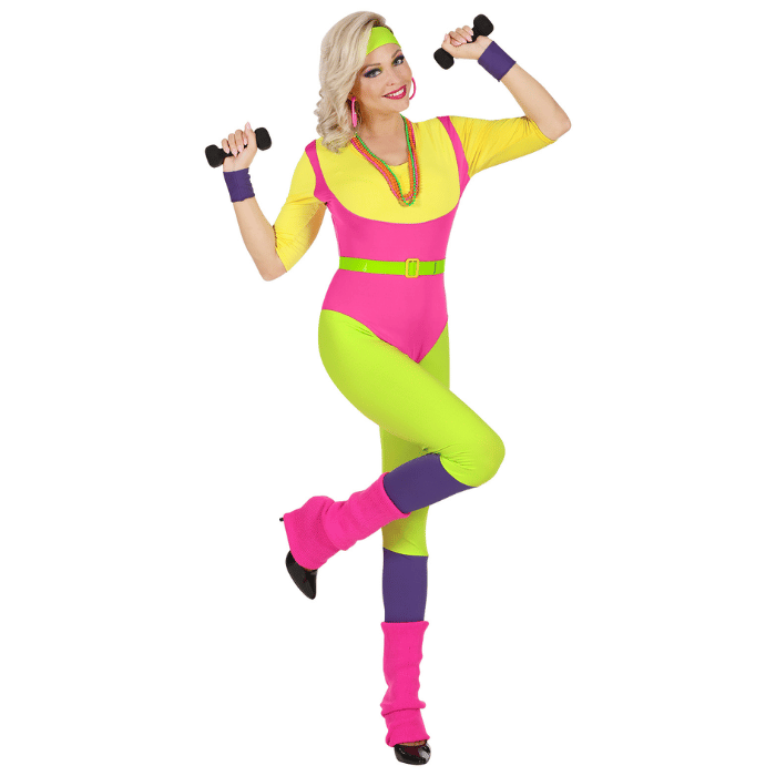 Retro kvinnelig aerobicinstruktør kostyme