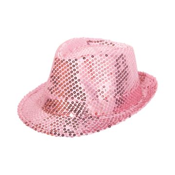 Rosa hatt glitter og paljetter