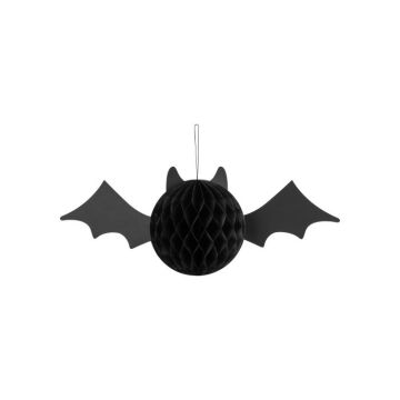Svart papir flagermus honeycomb - 45x17 cm