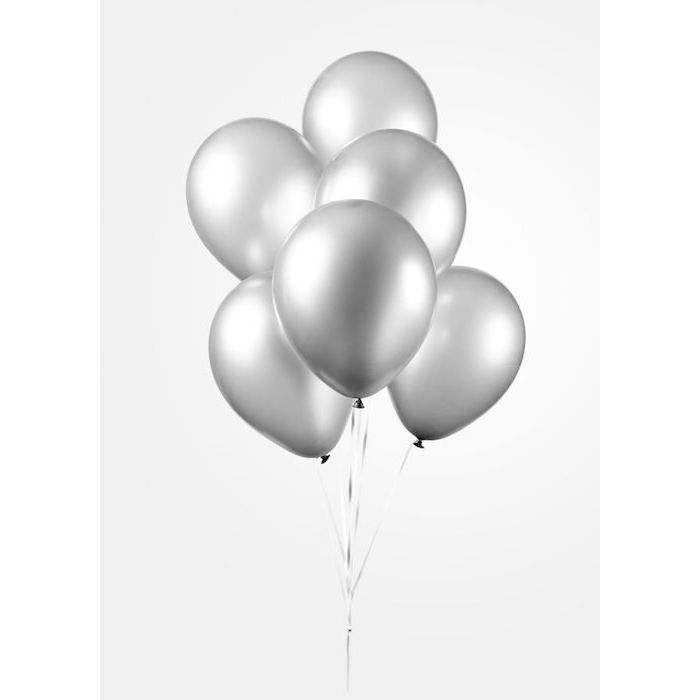 Sølv Chrome Ballongar 50x - 30 cm