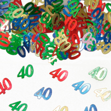 40 års konfetti fleirfarga - 14g