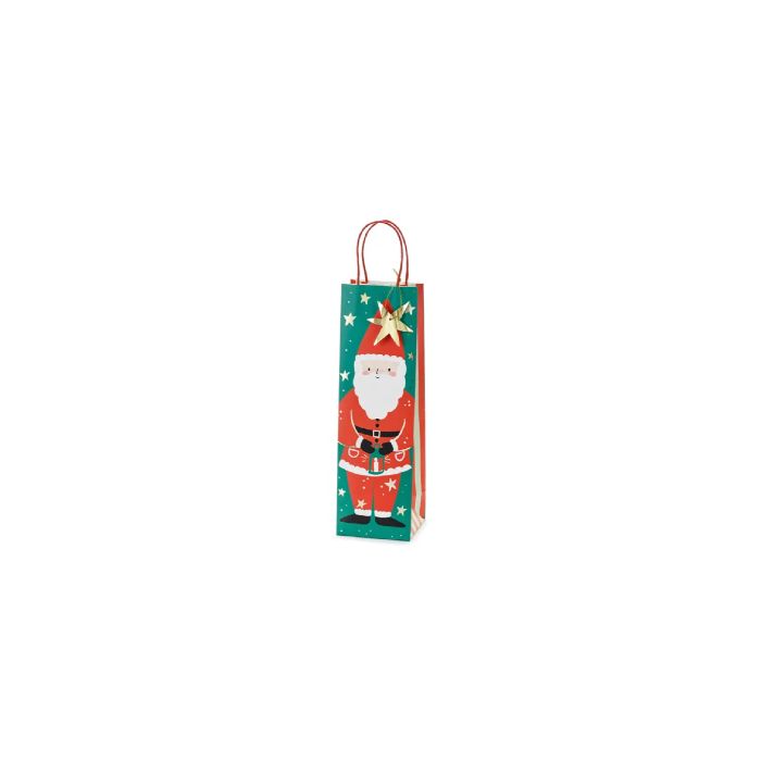 Julegavepose med julefar 11x36x10 cm