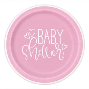 Babyshower pappfat rosa jente 8x