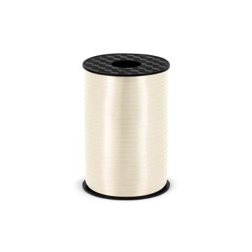 Creme kvit plast gaveband - 5 mm x 225 m