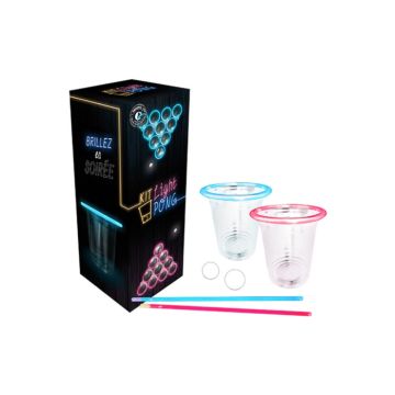Selvlysende beer pong knæklys-sett 48 deler
