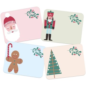 Gavemerker med julemotiv 50x - 50x40 mm mix
