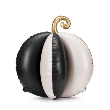 Stående gresskar folieballong svart/hvitt - 58x58 cm