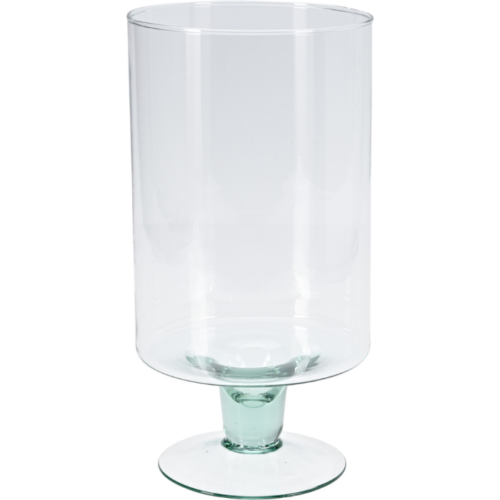 Transparent vase av resirkulert glas 18x33 cm