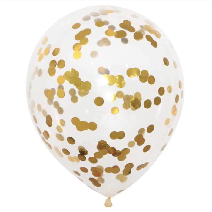 Ballong med gullkonfetti - 30 cm