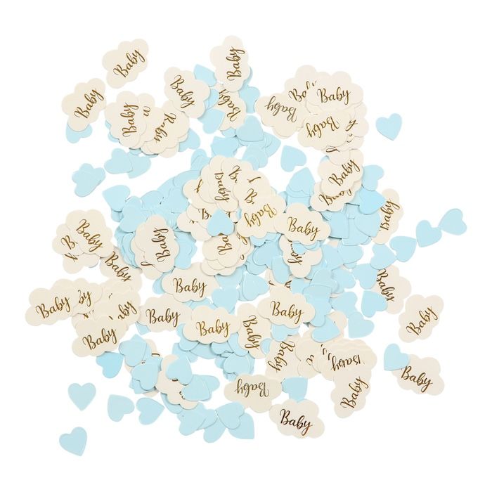Konfetti baby gut lyseblå hjerter 20 g