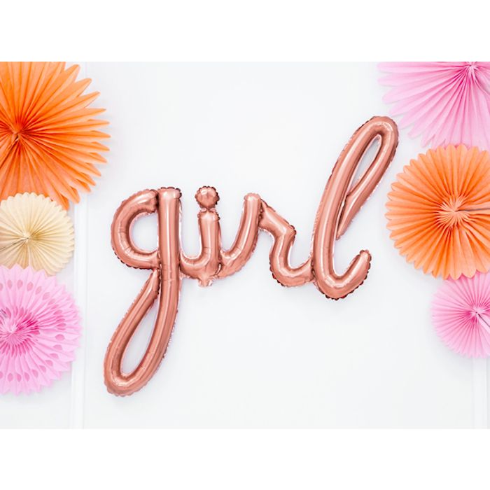 Folieballong girl rose gold - 77 cm