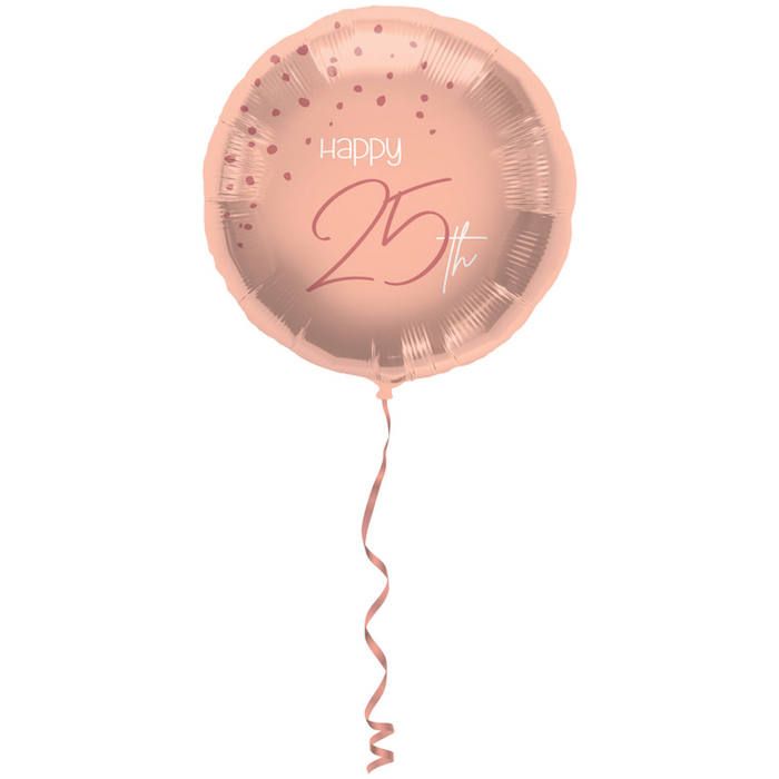 "Happy 25th" Folieballong Rosa - 45 cm