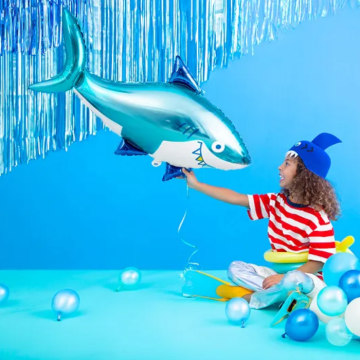 Blå hai folieballong, 102x62 cm