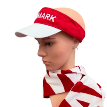 Rød og hvit Danmark solskjerm