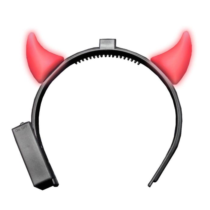 Djevelhorn med lys inkl. batterier raud