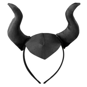 Maleficent eventyrleg hårbøyle med horn svart