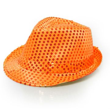 Oransje hatt med glitter
