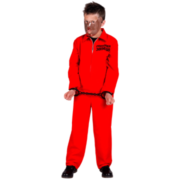 Fengselsdrakt kostyme rød til barn